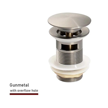 Bathroom Sink Push Down Pop Up Stopper Drain in Brushed Gold,Matt Black,White,Rose Gold,Gold,Chrome Washbasin Accessoires