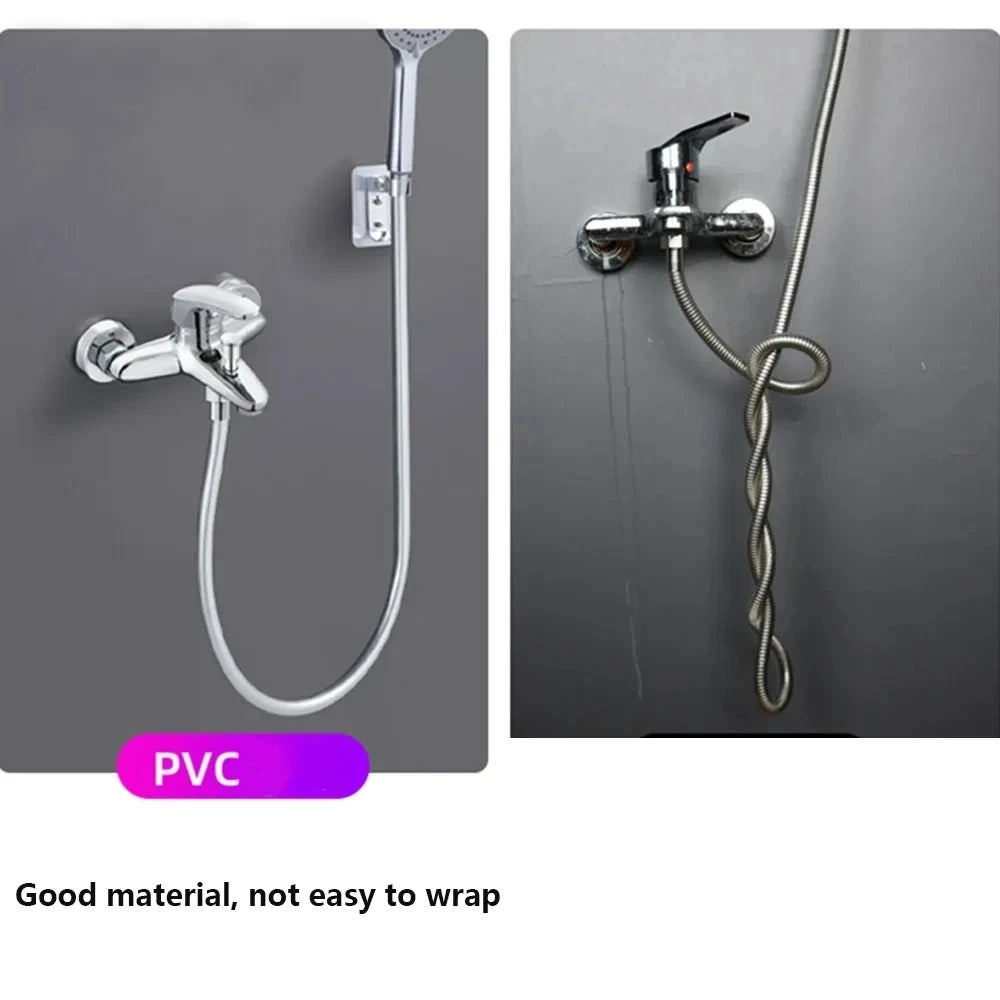 New 1.5/2/3m PVC Handheld Shower Head Hose Flexible Anti Winding Explosion-proof Water Tube Bathroom Faucet Hose Extension Pipe