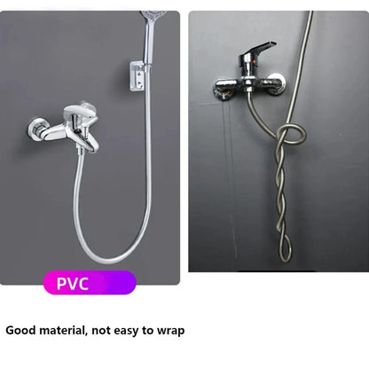 New 1.5/2/3m PVC Handheld Shower Head Hose Flexible Anti Winding Explosion-proof Water Tube Bathroom Faucet Hose Extension Pipe
