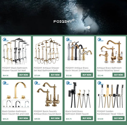 POIQIHY Antique Brass Basin Vessel Sink Faucet Deck Mounted One Hole Cold Hot Water Cold Hot Mixer Tap Bathroom Faucet  1 Hole