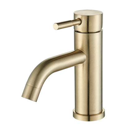 Matte Black Bathroom Basin Faucet Deck Mounted Short Hot and Cold Water Mixer Tap Crane For Vessel Sink