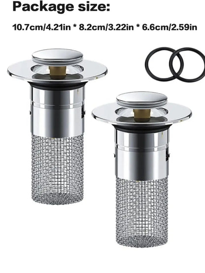 Bathroom Sink Plug Stopper Stainless Steel Filter Basket Sink Drain Hair Catcher for Washroom Restroom Kitchen
