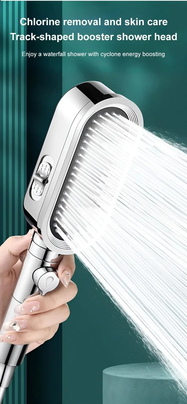 New High Pressure Shower Head 3 Modes Adjustable Spray with Massage Brush Filter Rain Shower Faucet Hose Bathroom Accessorie Set