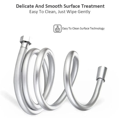 High Pressure Silver/Black Smooth PVC Bathroom Shower Hose 360° Rotation Flexible Hand Held Shower Head