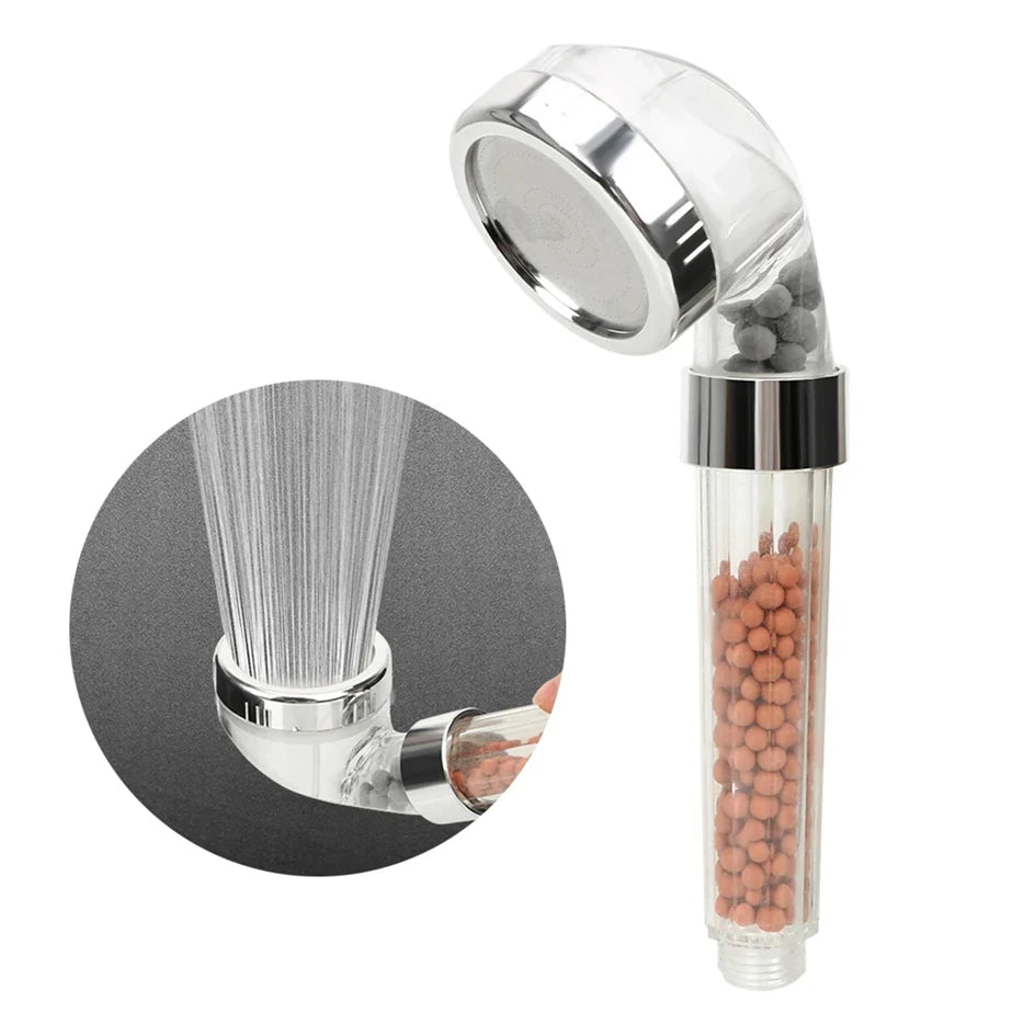 1PC ABS Filtered Shower Head Anti Limestone High-Pressure Water Saving Handheld Clear Showerheads with Filter Beads for Bathroom