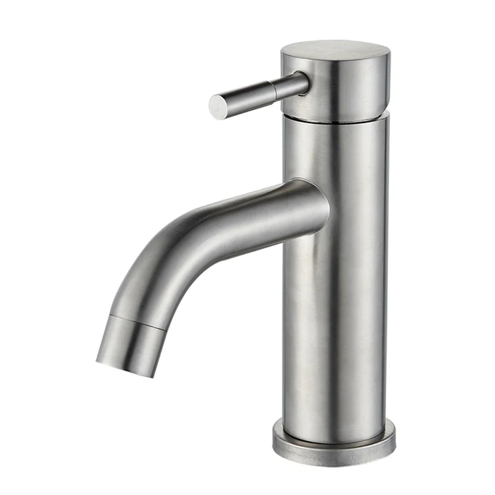 Matte Black Bathroom Basin Faucet Deck Mounted Short Hot and Cold Water Mixer Tap Crane For Vessel Sink