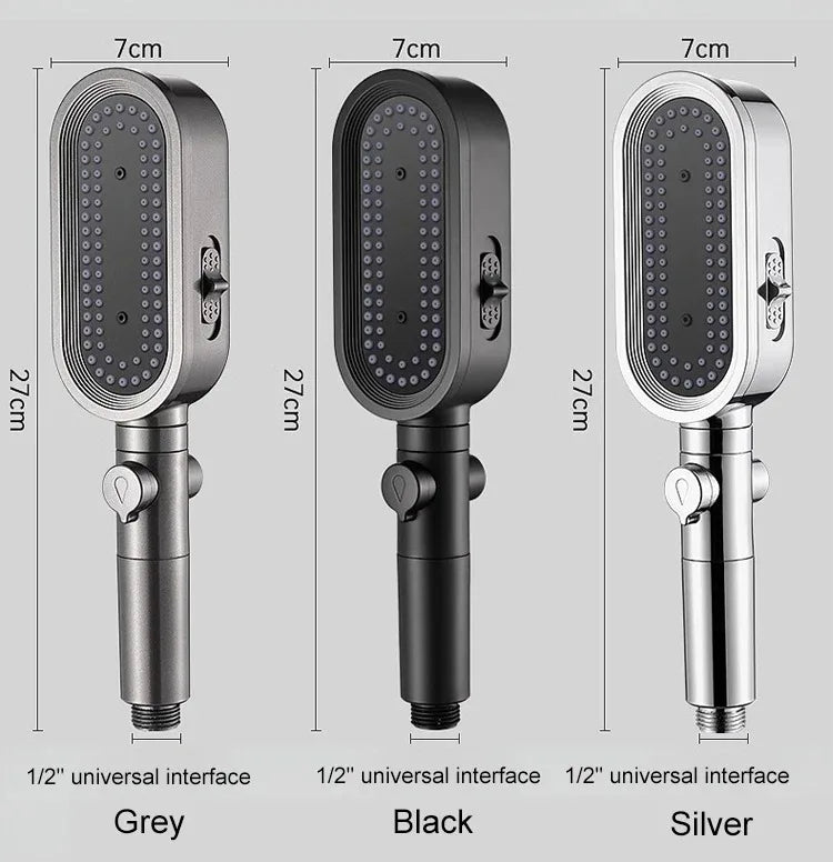 New High Pressure Shower Head 3 Modes Adjustable Spray with Massage Brush Filter Rain Shower Faucet Hose Bathroom Accessorie Set