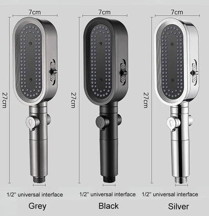 New High Pressure Shower Head 3 Modes Adjustable Spray with Massage Brush Filter Rain Shower Faucet Hose Bathroom Accessorie Set