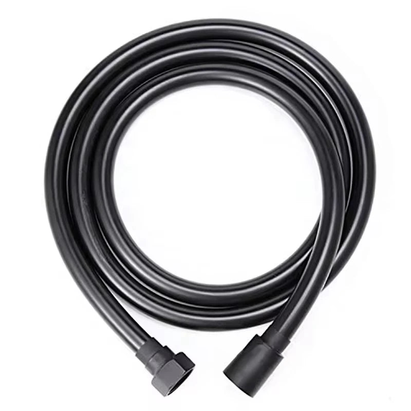 High Pressure Silver/Black Smooth PVC Bathroom Shower Hose 360° Rotation Flexible Hand Held Shower Head