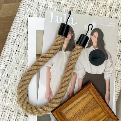 Retro Hemp RopeToilet Roll Paper Holders Punchless Wall Mounted Rack Washroom Decor Tissue Holder Bathroom Storage Accessories