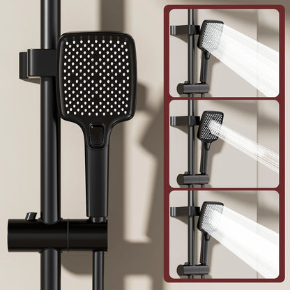 Smart Digital Display Shower System: LED Temperature Display, Copper Mixer Valve, Tempered Glass Panel & Rainfall Shower Set