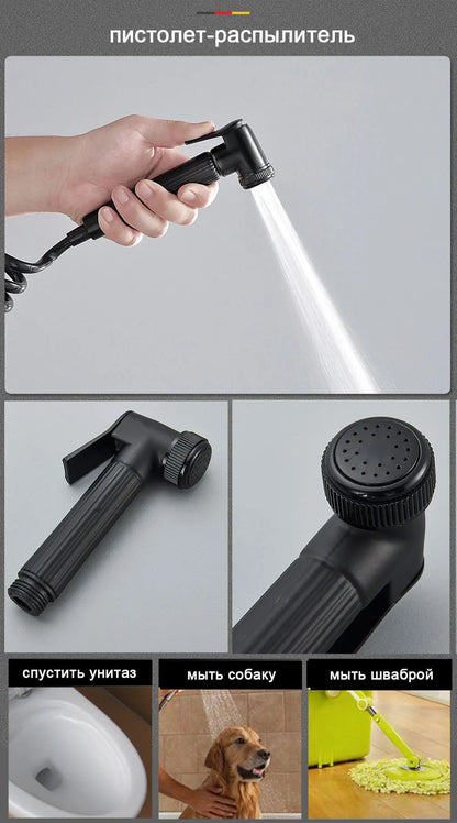 Black/Chrome Brass Shower Faucet Bathroom Shower Mixer Crane Rainfall Shower Set  For Bathroom