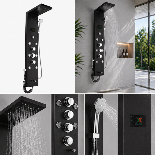 colonne de douche thermostatique noire