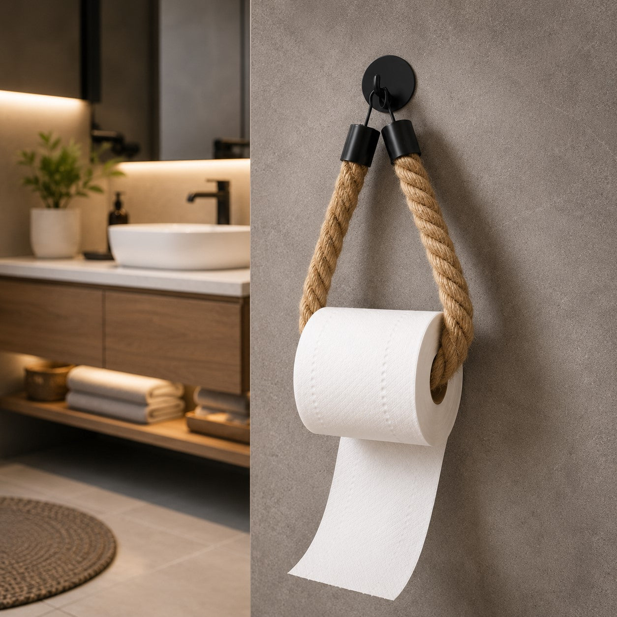Accessoire de salle de bain porte papier toilette mural style industriel