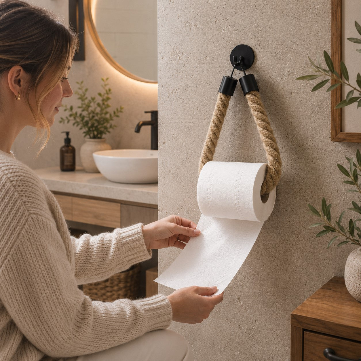 Porte rouleau papier toilette mural pour salle de bain moderne