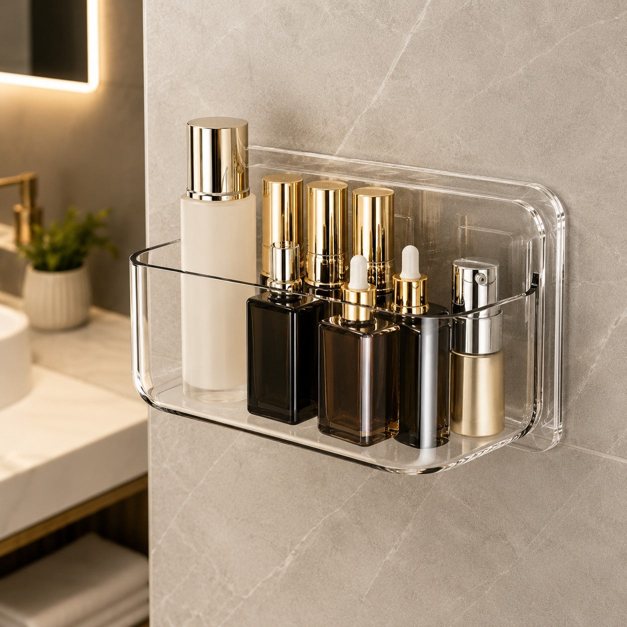 Étagère de douche moderne pour optimiser le rangement de la salle de bain